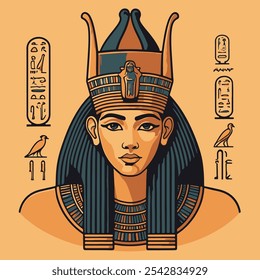 Egiptian hieroglyphic style vector illustration ancient egypt