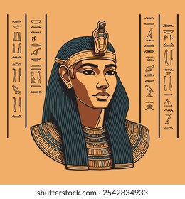 Egiptian hieroglyphic style vector illustration ancient egypt