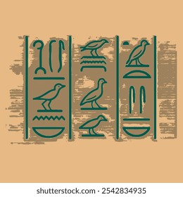 Egiptian hieroglyphic style vector illustration ancient egypt