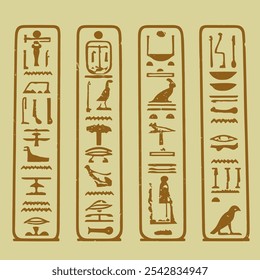 Egiptian hieroglyphic style vector illustration ancient egypt