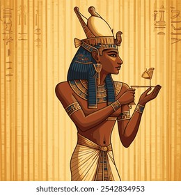 Egiptian hieroglyphic style vector illustration ancient egypt