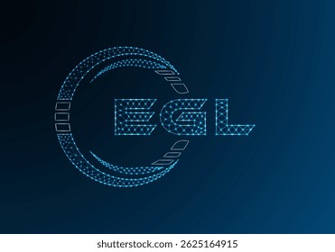 Diseño de Vector de logotipo de letra de polietileno baja EGL. Diseño de logotipo de poliéster inferior de EGL. Logotipo de poliéster bajo.