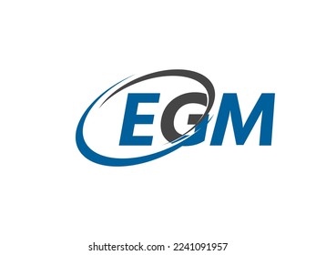 EGM letter creative modern elegant swoosh logo design