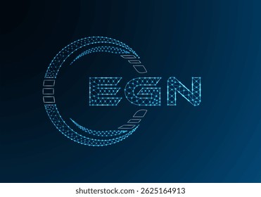 EGN diseño de Vector de logotipo de letra de polietileno baja. Diseño de logotipo de poliéster inferior EGN. Logotipo de poliéster bajo.