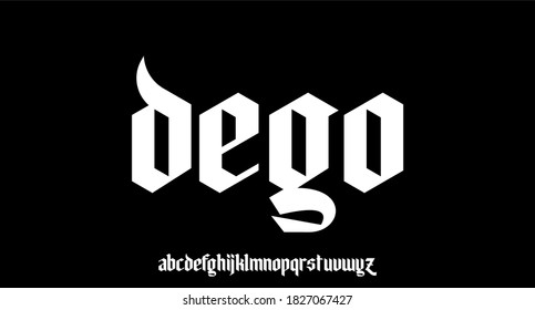 ego black letter elegant lowercase font. luxury and unique alphabet