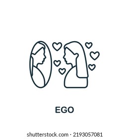 Ego Icon. Line Simple Psychology Icon For Templates, Web Design And Infographics