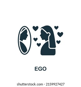 Ego Icon. Monochrome Simple Psychology Icon For Templates, Web Design And Infographics