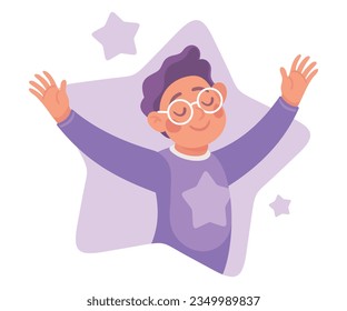 Ego with Self Confident Boy Character Satisfied with His Appearance Vector Illustration - Shutterstock ID 2349989837