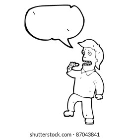 egotistical man with speech bubble cartoon