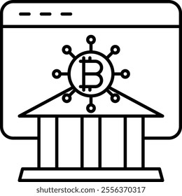 EGovernment Vector Line Icon Design