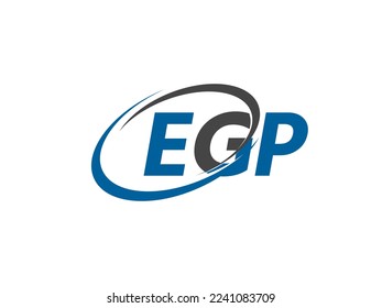 Letra EGP diseño creativo elegante del logo de swoosh