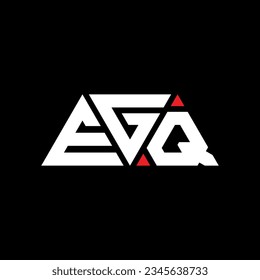 EGQ triangle letter logo design with triangle shape. EGQ triangle logo design monogram. EGQ triangle vector logo template with red color. EGQ triangular logo Simple, Elegant, and Luxurious design.