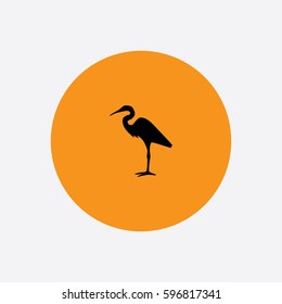 Egret icon silhouette vector illustration

