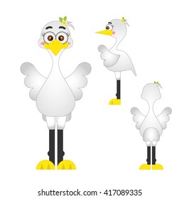 Egret Mascot. Vector Illustration
