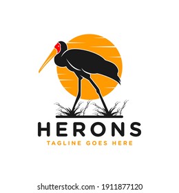 egret modern animal logo design