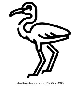 Egret vector illustration in line stroke design