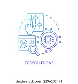 EGS solutions blue gradient concept icon. Enhanced geothermal system. Thermal energy trend abstract idea thin line illustration. Isolated outline drawing. Myriad Pro-Bold font used