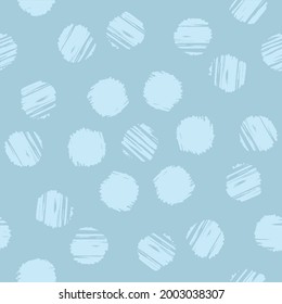 los puntos rayados de color azul crudo dibujaron a mano pinceles sin fisuras. patrón interminable de doodle vectorial para la plantilla de papel digital de envoltura textil