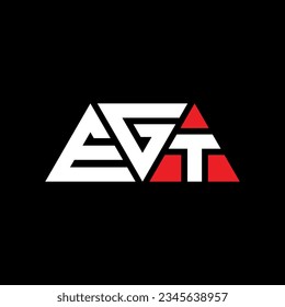 Diseño del logotipo de la letra triangular EGT con forma triangular. Monograma de diseño del logotipo del triángulo EGT. Plantilla de logotipo vectorial de triángulo EGT con color rojo. Logo triangular EGT Diseño sencillo, elegante y lujoso.