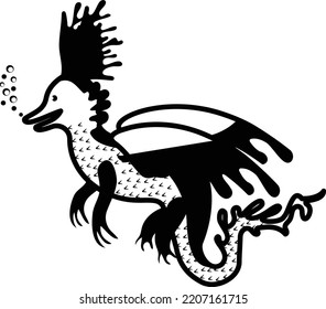 eguum magicis aquae Concept, vector icon design, Aquascaping creature symbol, Aquarium pet Sign, Underwater animal stock illustration