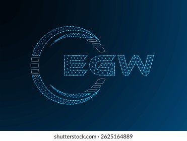 Diseño de Vector de logotipo de letra de polietileno baja EGW. Diseño de logotipo de poliéster inferior de EGW. Logotipo de poliéster bajo.