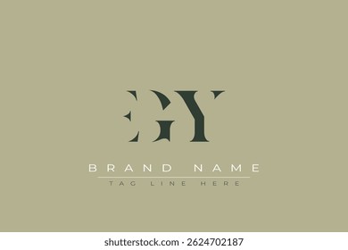 EGY abstract letter logo design. This logo is designed by three abstract letters.