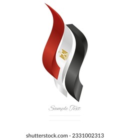 Egypt abstract flag logo icon. Egyptian 3d flag ribbon banner isolated on white background