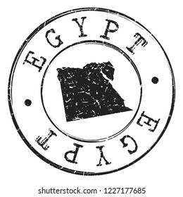 Egypt Africa Silhouette Postal Passport Stamp Round Vector Icon Seal Badge illustration.