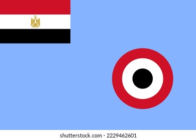 Ägypten Luftwaffe Fahne Vektorgrafik einzeln. Stolzes militärisches Symbol der ägyptischen Luftfahrt. Emblem nationalen Wappen der Soldaten. Patriotisches Flugzeugmuster