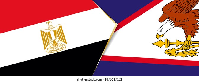 Egypt and American Samoa flags, two vector flags symbol of relationship or confrontation.