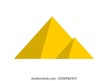 Egypt ancient pyramids of giza are egyptian pharaoh tomb on white background flat vector icon design.