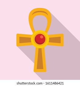 Egypt ankh cross icon. Flat illustration of Egypt ankh cross vector icon for web design