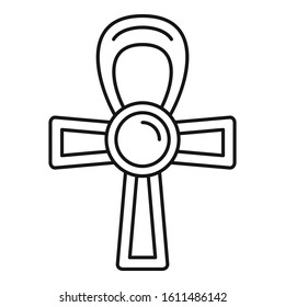 Egypt ankh cross icon. Outline egypt ankh cross vector icon for web design isolated on white background