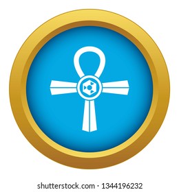 Egypt Ankh symbol icon blue vector isolated on white background for any design