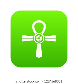 Egypt Ankh symbol icon digital green for any design isolated on white vector illustration