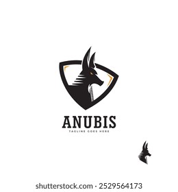 egypt anubis dog lines logo vector symbol icon illustration design