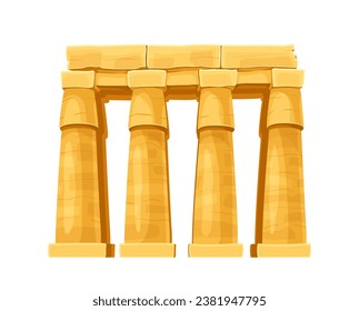 Egypt architecture element concept. Yellow columns and arch. History and culture of ancient Africa. Template and layout. Cartoon flat vector illustration isolated on white background