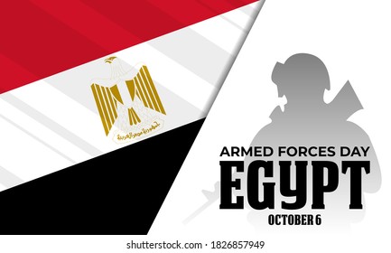 Día de las Fuerzas Armadas de Egipto. 6 de octubre de 1973. Cartel, tarjeta, pancarta, diseño de fondo. Vector eps 10