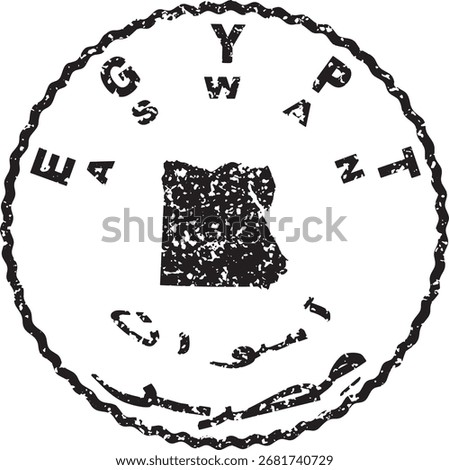 Egypt Aswan Round Seal Map Design