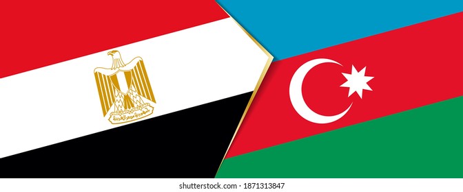 Banderas de Egipto y Azerbaiyán, dos banderas vectoriales símbolo de relación o confrontación.