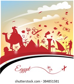 egypt background with flag