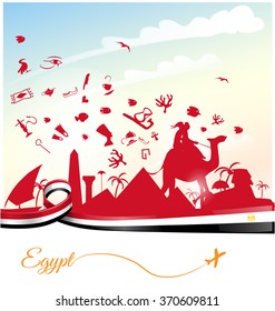 egypt background with flag and symbol