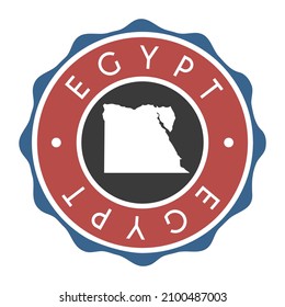 Egypt Badge Map Vector Seal Vector Sign. National Symbol Country Stamp Design Icon Label. 