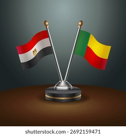Tabela do EGITO e do Benim sinaliza relação com fundo de gradiente. Ilustração de vetor