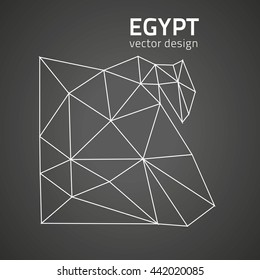 Egypt black contour vector map