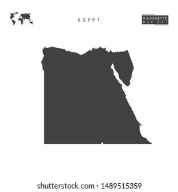 Egypt Blank Vector Map Isolated on White Background. High-Detailed Black Silhouette Map of Egypt.