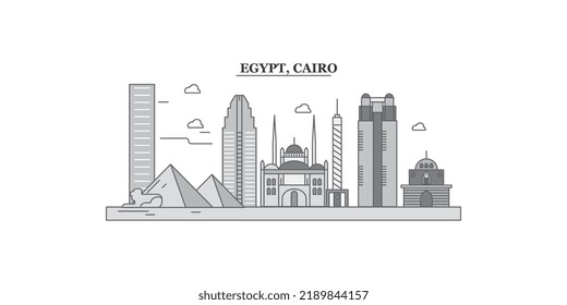 Ägypten, Skyline der Stadt Kairo, einzelne Vektorgrafik, Symbole