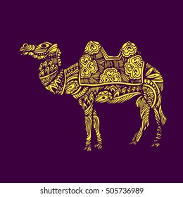 egypt, camel, vector, desert, illustration, animal, nature, travel, sand