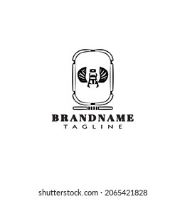 egypt cartoon logo template icon black modern isolated vector illustration
