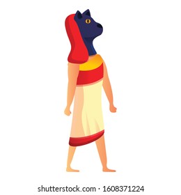 Egypt cat mask icon. Cartoon of Egypt cat mask vector icon for web design isolated on white background